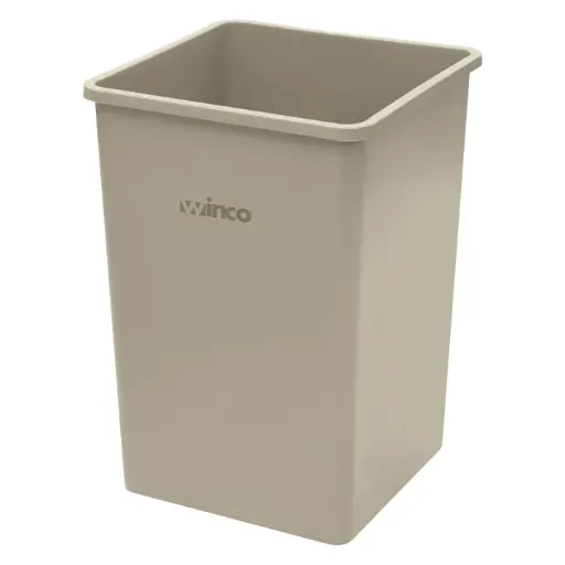[PTCS-35BE] Tall Square Trash Can - 35 Gallon, Beige