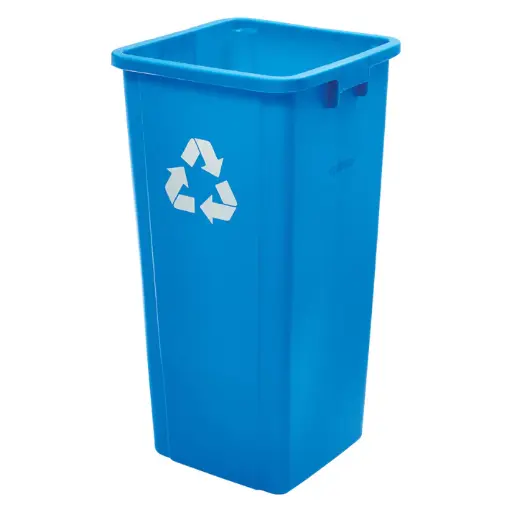 [PTCS-23L] Tall Square Trash Can - 23 Gallon, Blue-Recycle