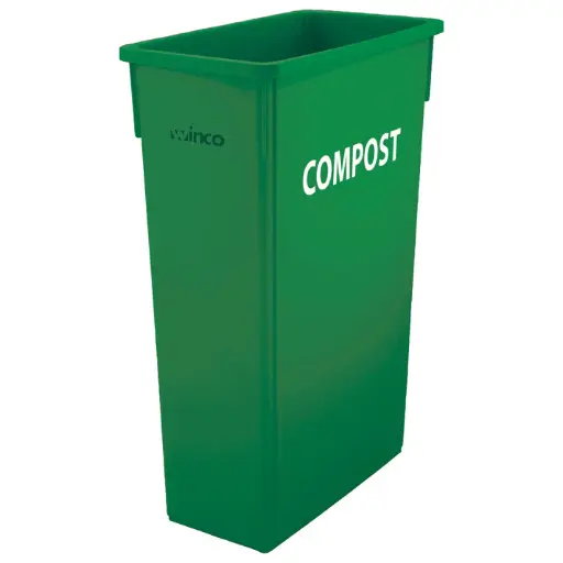 [PTC-23GRC] 23 Gallon Slender Trash Can, Green, COMPOST
