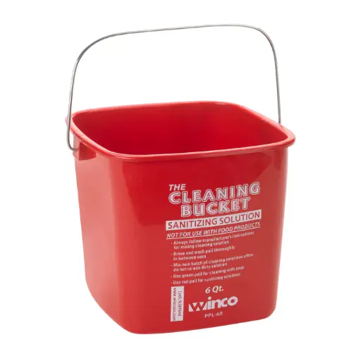 [PPL-6R] Cleaning Bucket - Red Sanitizing, 6 Quart