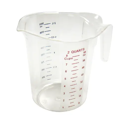 [PMCP-200] Polycarbonate Measuring Cup with Color Graduations - 2 Quart