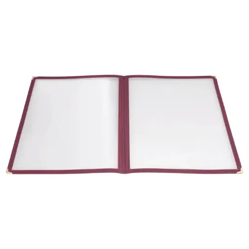 [PMCD-9U] Book-Fold Double Panel Menu Cover - Burgundy, 9-3/8 x 12-1/8