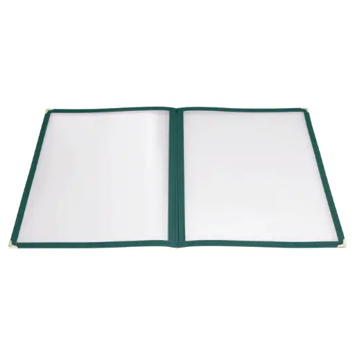 [PMCD-9G] Book-Fold Double Panel Menu Cover - Green, 9-3/8 x 12-1/8