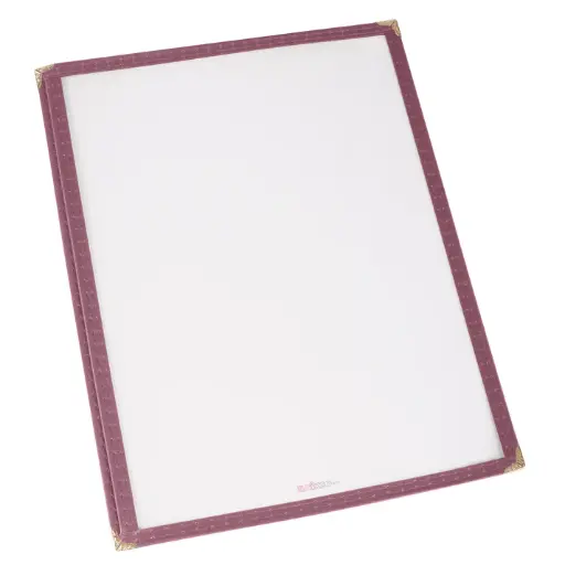 [PMC-9U]  Single Pocket Menu Cover - Burgundy, 9-5/16 x 12-1/8
