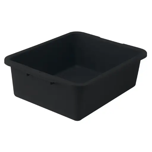 [PLW-7K] Heavyweight Polypropylene Dish Box, 7" Depth - Black