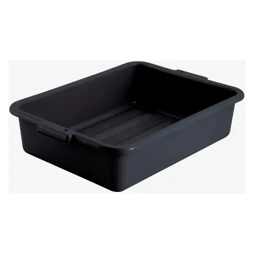 [PL-5K] Standard Weight Polypropylene Dish Box, 5" Depth - Black