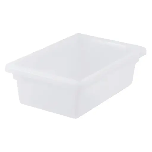 [PFHW-6] Food Storage Box, White Polypropylene - Half, 6"
