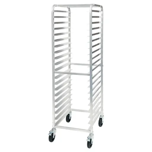 [AWRK-20] 20-Tier End-Load Sheet Pan Rack with Brakes - 3" Spacing - Welded