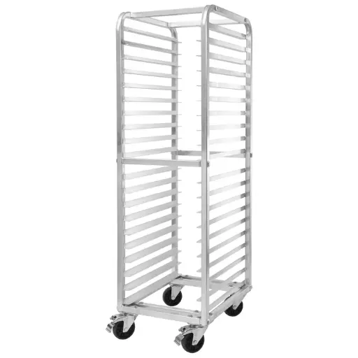 [AWRK-20HBK] 20-Tier Heavy-Duty End-Load Sheet Pan Rack with Brakes - 3" Spacing - Welded