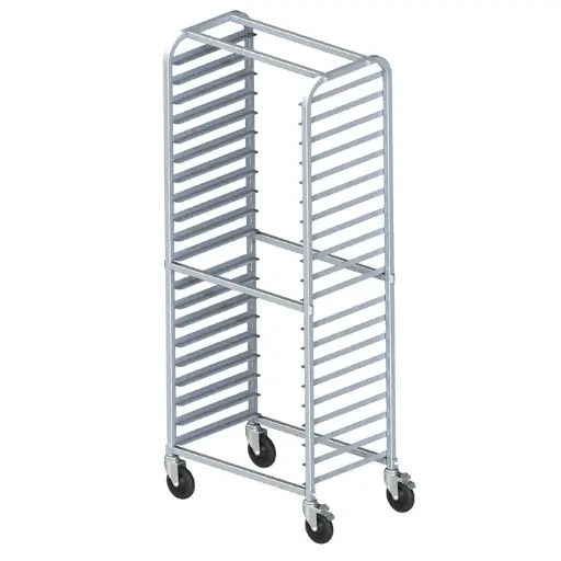 [AWRS-20BK] 20-Tier Side-Load Sheet Pan Rack with Brakes - 3" Spacing - Welded