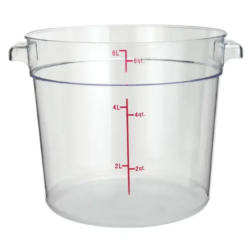 [PCRC-6] Round Storage Container, Clear Polycarbonate - 6 Quart