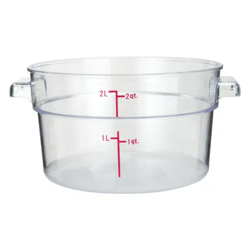 [PCRC-2] Round Storage Container, Clear Polycarbonate - 2 Quart