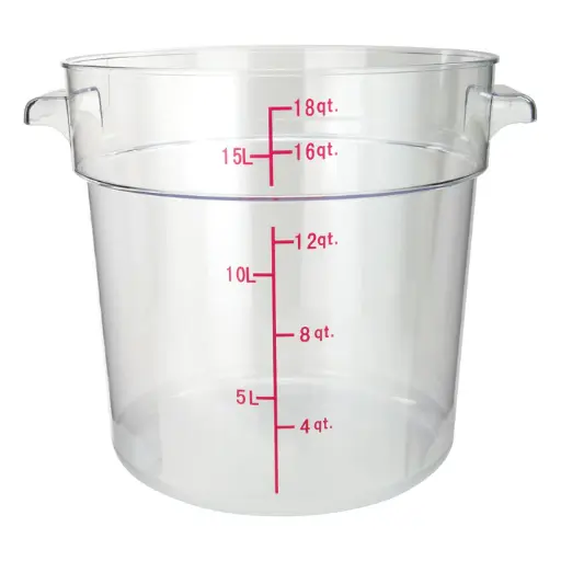 [PCRC-18] Round Storage Container, Clear Polycarbonate - 18 Quart