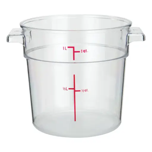 [PCRC-1] Round Storage Container, Clear Polycarbonate - 1 Quart