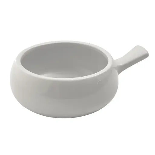 [OSC-16] Onion Soup Crock with Handle, 16 oz, White Porcelain, 24 Pieces/Case