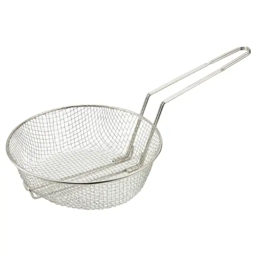[MSB-12M] Nickel Plated Steel Culinary Basket - Medium, 12"