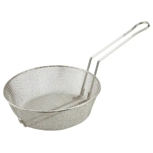 [MSB-12F] Nickel Plated Steel Culinary Basket - Fine, 12"