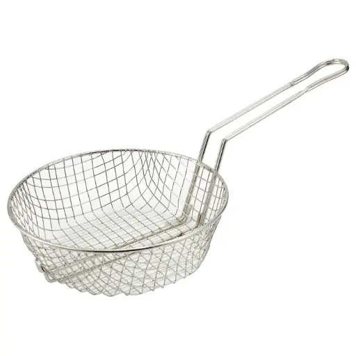 [MSB-10] Nickel Plated Steel Culinary Basket - Coarse, 10"