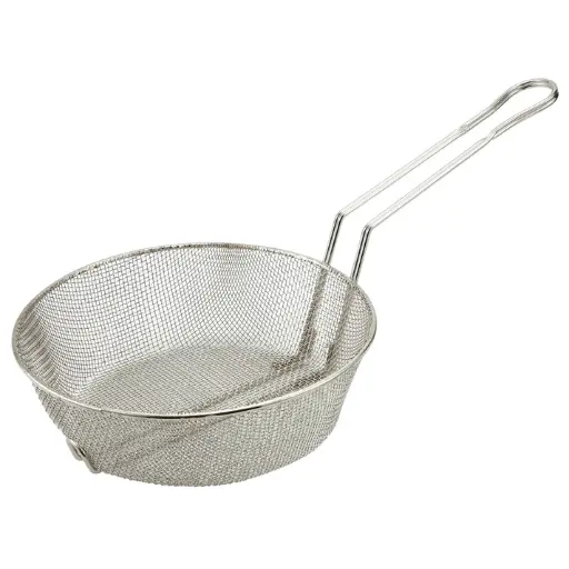 [MSB-08F] Nickel Plated Steel Culinary Basket - Fine, 8"