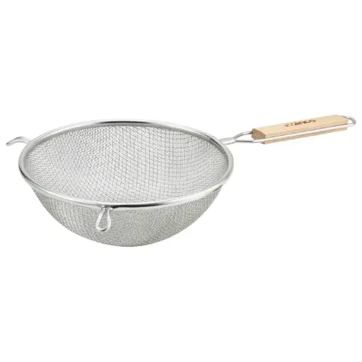[MS3A-8D] Fine Mesh Strainer, Stainless Steel - Double, 8"