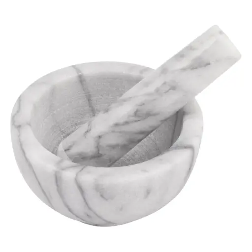 [MPS-42W]  Marble Mortar and Pestle Set