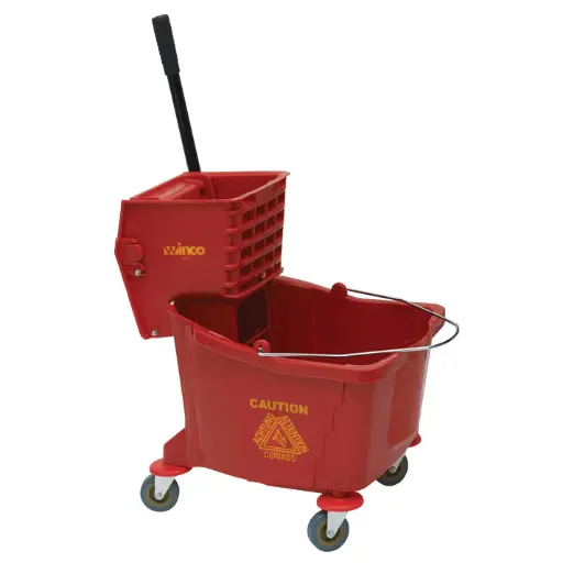 [MPB-36R] 36 Quart Mop Bucket with Side-Press Wringer, Red