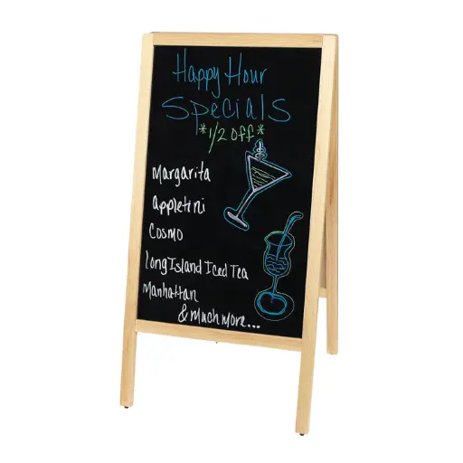 [MBAF-1] Dual-Sided Sidewalk A-Frame Marker Board - Natural, 20-3/8 x 39