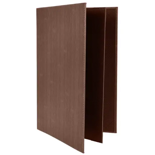 [LMF-811BN] Four-View Menu Cover - Brown, 8-1/2" x 11"
