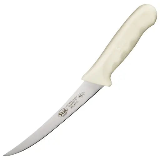 [KWP-60] 6" Boning Knife, White PP Hdl, Curved