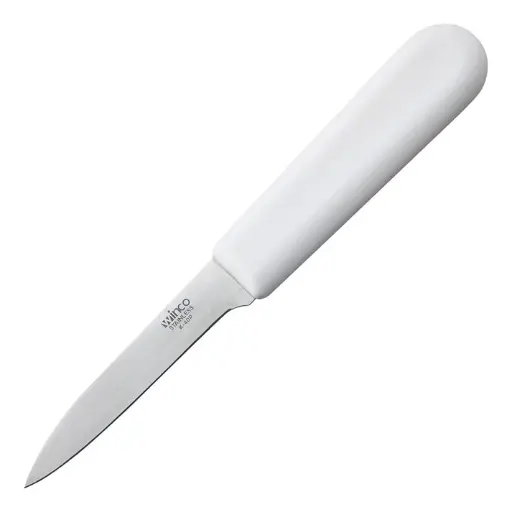 [K-40P] Paring Knife, White Polypropylene Handle