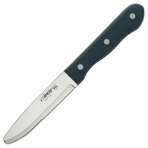 [K-81P]  Jumbo Steak Knives, 4-3/4" Blade, Round Tip, Solid POM Handle, 6-pieces/pack