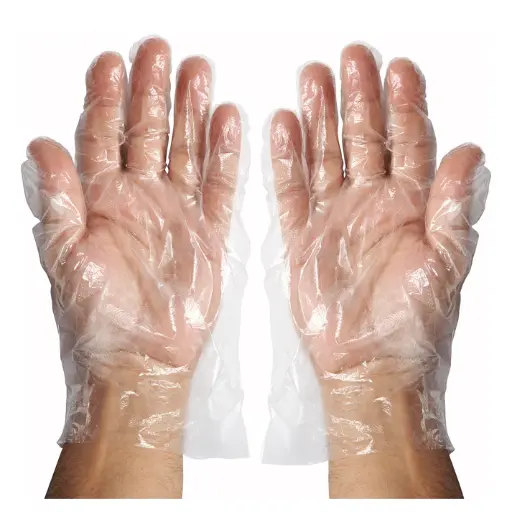 [GLP-M] Disposable Gloves, PE Textured, MED, 500pcs/box