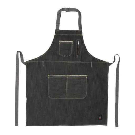 [BADN-3430] Heavyweight Denim Bib Apron, Adjustable Neck