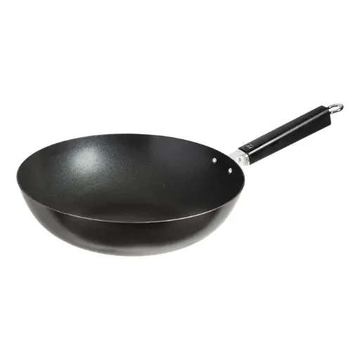 [J22-0030] Joyce Chen Nonstick Carbon Steel Stir Fry Pan, with Phenolic Handle, 12"