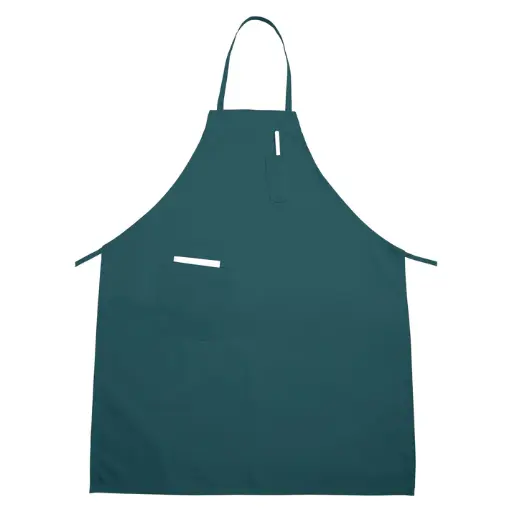 [BA-PGN] Full-Length Bib Apron with Pockets - Green
