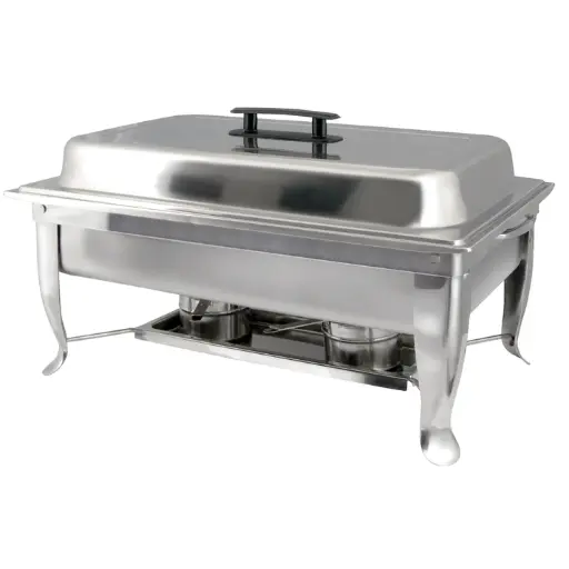 [C-1080]  Bellaire 8 Quart Full-Size Chafer, Folding Frame, Stainless Steel