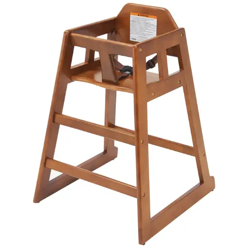 [CHH-104A] Wooden High Chair, Assembled - Walnut