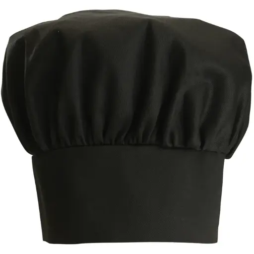 [CH-13BK] Chef Hat, Velcro Closure - Black