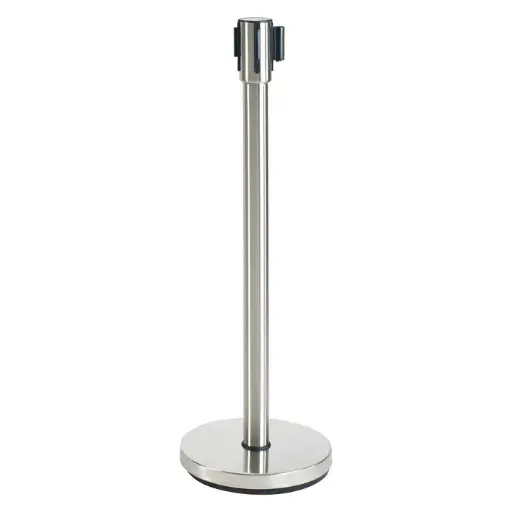 [CGS-38S] Stanchion Post with Retractable Belt - Stainless