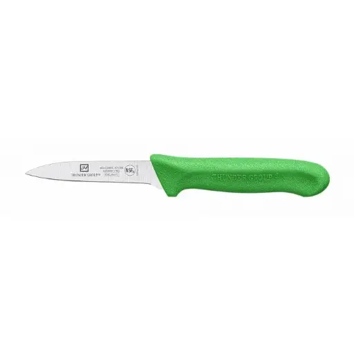 [SLKF421GR] Paring Kinfe, 3-1/4" Blade, Green Polypropylene Handles, 2 Piece/Pack, German Steel, NSF