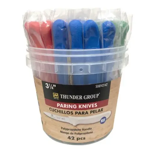 [SLKF42142] Paring Knife, 3-1/4" Blade, Assorted Color handle, 42 Piece/Pack, NSF