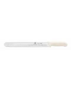 [SLKF420WT] Slicer, 12" Blade, Hollow Ground, White Polypropylene Handles, German Steel, NSF