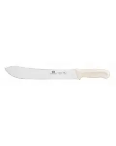 [SLKF417WT] Butcher Knife, 12" Blade, White Polypropylene Handles, German Steel, NSF