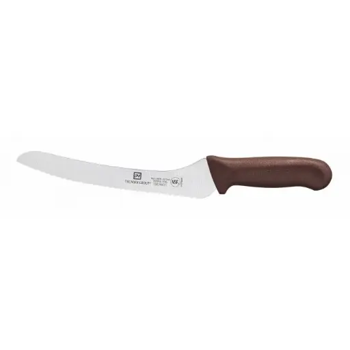 [SLKF406BR] Bread Knife, 9" Blade, Brown Polypropylene Handles, German Steel, NSF