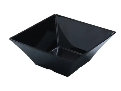 [RM-4107BK] Yanco RM-4107BK 2 Quart Square Bowl Dishwasher Safe Melamine Black 