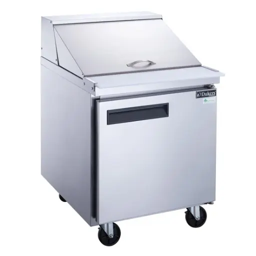 [DSP29-12M-S1] 1-Door Commercial Food Prep Table Refrigerator in Stainless Steel with Mega Top