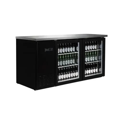 [BB3-24G-HC] 61" 2 Section Back Bar Cooler with Glass Doors 