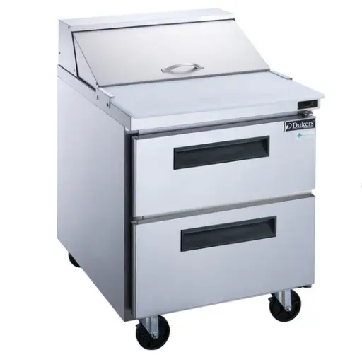 2-Drawer Commercial Food Prep Table Refrigerator in Stainless Steel