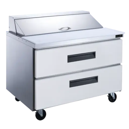 2-Drawer Commercial Food Prep Table Refrigerator in Stainless Steel 