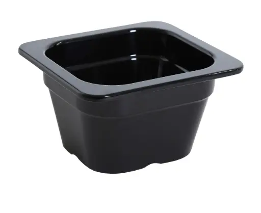 [GN-707BK] Gn Pan 6.93″ X 6.38″ 3.94″ / 176 X 162 X 100Mm Pan, Gn 1/6, 0.9L Black